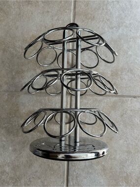 Keurig K Cup Coffee Pod Holder Chrome Three-Tier Ring Holds 27 Pods